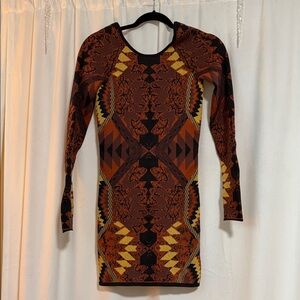 Free People Multicolor Long Sleeve bodycom Dress